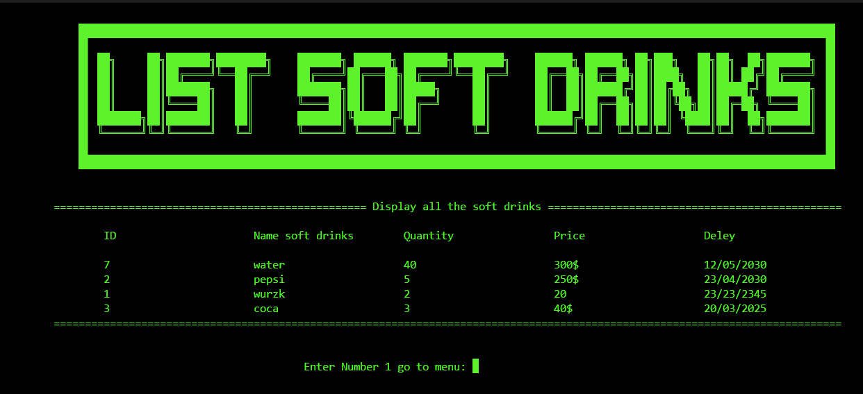 Soft Drink Management System